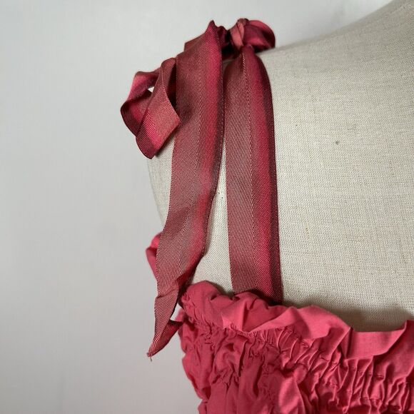 Ulla Johnson Akshara Midi Dress in Honeysuckle Pink Poplin Cotton Size 6 - Picture 7 of 12